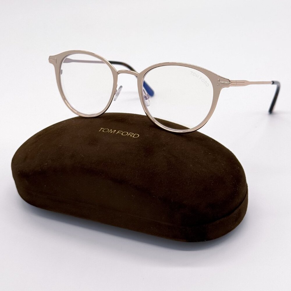 NEW TOM FORD TF5528/B 029 MEN EYEGLASSES FT5528-B/O SHINY ROSE GOLD - Picture 1 of 11